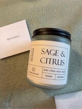 Molensun Sage &Citruz Scented Candle - White Box